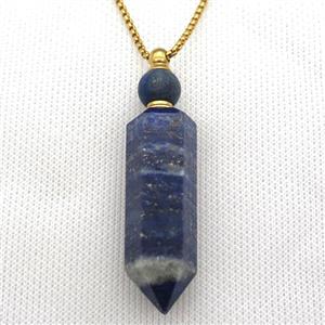blue Lapis perfume bottle Necklace, approx 16-60mm [GM13387]