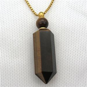 Tiger eye stone perfume bottle Necklace, approx 16-60mm [GM13388]