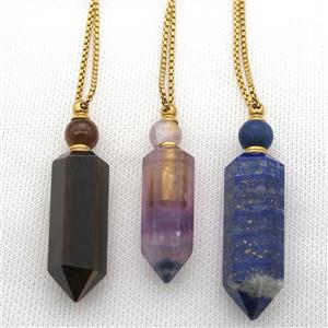 mixed Gemstone perfume bottle Necklace, approx 16-60mm [GM13394]