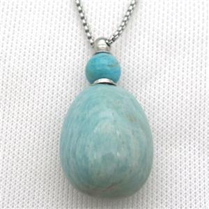 green Russian Amazonite perfume bottle Necklace, approx 30-50mm [GM13395]