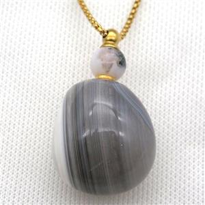 Botswana Agate perfume bottle Necklace, approx 30-50mm [GM13403]