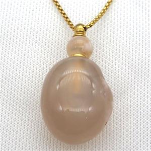 Cherry Agate perfume bottle Necklace, approx 30-50mm [GM13404]