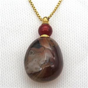 Botswana Agate perfume bottle Necklace, approx 30-50mm [GM13406]