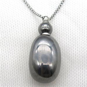 Hematite perfume bottle Necklace, approx 25-50mm [GM13413]