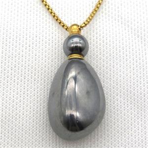 Hematite perfume bottle Necklace, approx 25-50mm [GM13419]