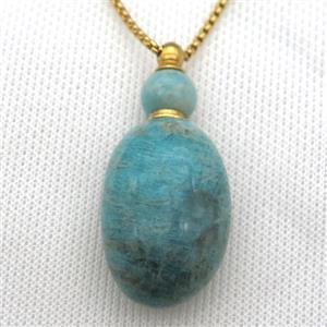 green Russian Amazonite perfume bottle Necklace, approx 25-50mm [GM13420]