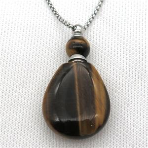 Tiger eye stone perfume bottle Necklace, approx 25-50mm [GM13425]
