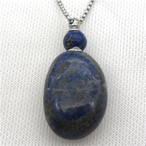 blue Lapis perfume bottle Necklace, approx 25-50mm [GM13427]