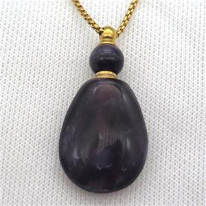 Amethyst perfume bottle Necklace, approx 25-50mm [GM13430]