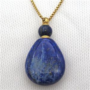 blue Lapis Lazuli perfume bottle Necklace, approx 25-50mm [GM13432]