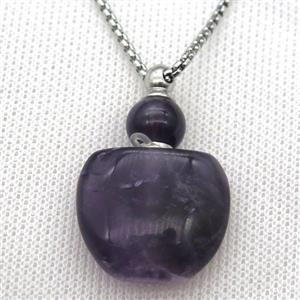 Amethyst perfume bottle Necklace, approx 28-40mm [GM13436]