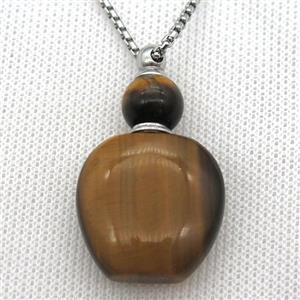 yellow Tiger eye stone perfume bottle Necklace, approx 28-40mm [GM13439]