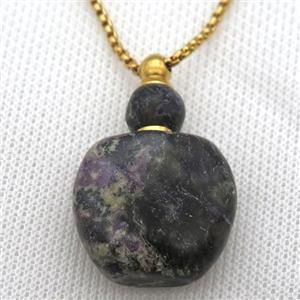 charoite perfumer bottle necklace, gold plated, approx 28-40mm [GM13441]