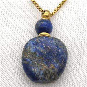 blue Lapis perfume bottle Necklace, approx 28-40mm [GM13444]