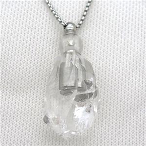 Clear Quartz perfume bottle Necklace, approx 25-40mm [GM13447]