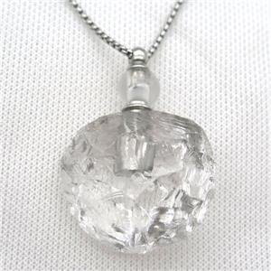 Clear Quartz perfume bottle Necklace, approx 25-40mm [GM13449]