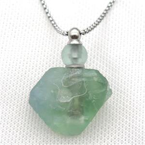 green Fluorite perfume bottle Necklace, approx 25-40mm [GM13452]