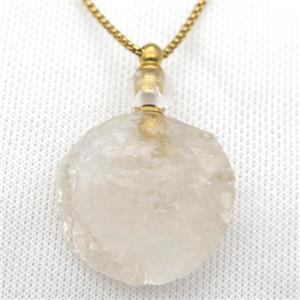 Clear Quartz perfume bottle Necklace, approx 25-40mm [GM13457]