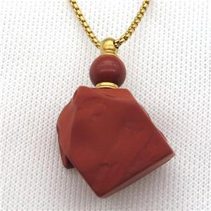 Red Jasper nugget perfume bottle Necklace, approx 25-40mm [GM13459]