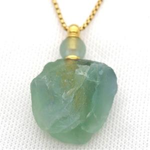 green Fluorite perfume bottle Necklace, approx 25-40mm [GM13460]
