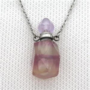 Fluorite perfume bottle Necklace, approx 14-28mm [GM13531]