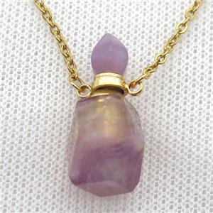 Fluorite perfume bottle Necklace, approx 14-28mm [GM13532]