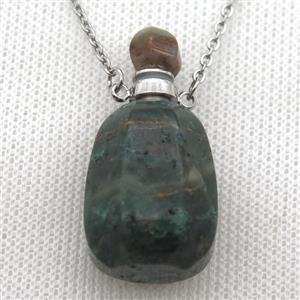 Indian Agate perfume bottle Necklace, approx 30-40mm [GM13537]