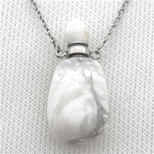 white Howlite Turquoise perfume bottle Necklace, approx 30-40mm [GM13542]