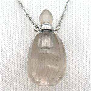 Clear Quartz perfume bottle Necklace, approx 30-40mm [GM13544]