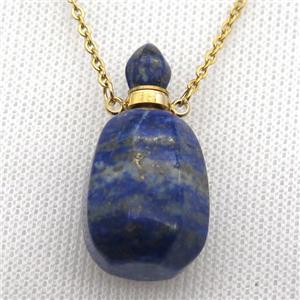blue Lapis Lazuli perfume bottle Necklace, approx 30-40mm [GM13550]