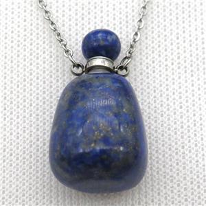 blue Lapis Lazuli perfume bottle Necklace, approx 30-40mm [GM13556]