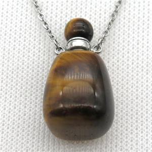 Tiger eye stone perfume bottle Necklace, approx 30-40mm [GM13557]