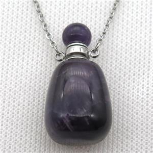 Amethyst perfume bottle Necklace, approx 30-40mm [GM13559]