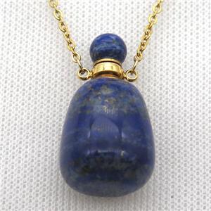 blue Lapis Lazuli perfume bottle Necklace, approx 30-40mm [GM13569]