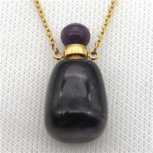 purple Amethyst perfume bottle Necklace, approx 30-40mm [GM13571]