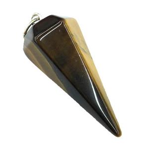 Tiger eye stone pendulum pendant, approx 15-30mm [GM13577]