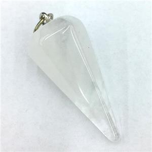 clear quartz pendulum pendant, approx 15-30mm [GM13579]