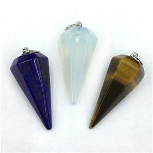 mixed Gemstone pendulum pendant, approx 15-30mm [GM13584]