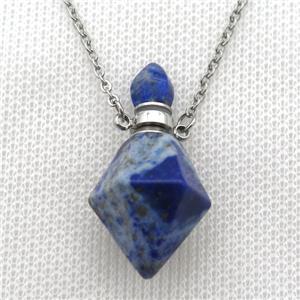 blue Lapis Lazuli perfume bottle Necklace, approx 20-35mm [GM13603]