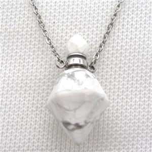 white Howlite Turquoise perfume bottle Necklace, approx 20-35mm [GM13605]