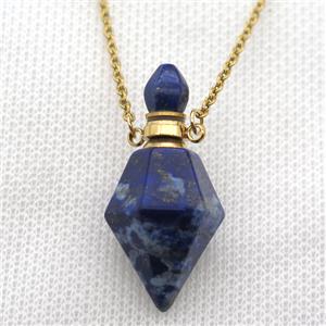 blue Lapis Lazuli perfume bottle Necklace, approx 20-35mm [GM13609]
