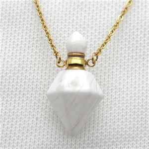 white Howlite Turquoise perfume bottle Necklace, approx 20-35mm [GM13613]