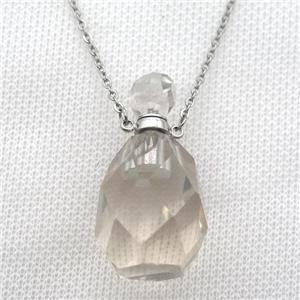 Clear Quartz perfume bottle Necklace, approx 20-40mm [GM13619]