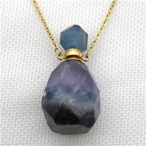 Fluorite Gemstone perfume bottle Necklace, approx 20-40mm [GM13622]