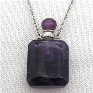 purple Amethyst perfume bottle Necklace, approx 20-35mm [GM13627]