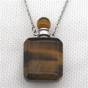 Tiger eye stone perfume bottle Necklace, approx 20-35mm [GM13628]