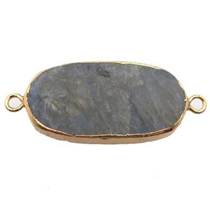 Labradorite oval connector, gold plated, approx 20-40mm [GM13645]