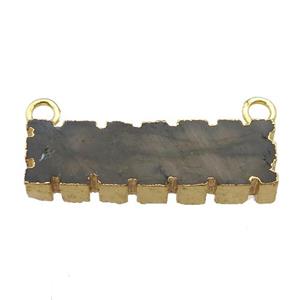 Labradorite pendant with 2loops, gold plated, approx 10-35mm [GM13647]