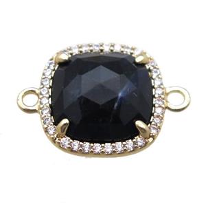 blue jasper square connector, gold plated, approx 14x14mm [GM13700]