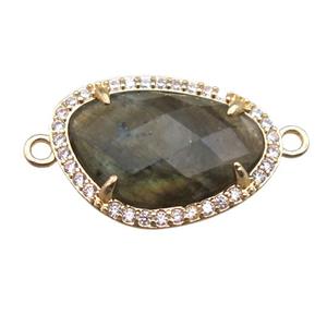 Labradorite connector, gold plated, approx 14-20mm [GM13703]